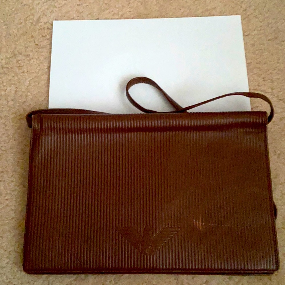 Giorgio Armani Valextra brown leather purse